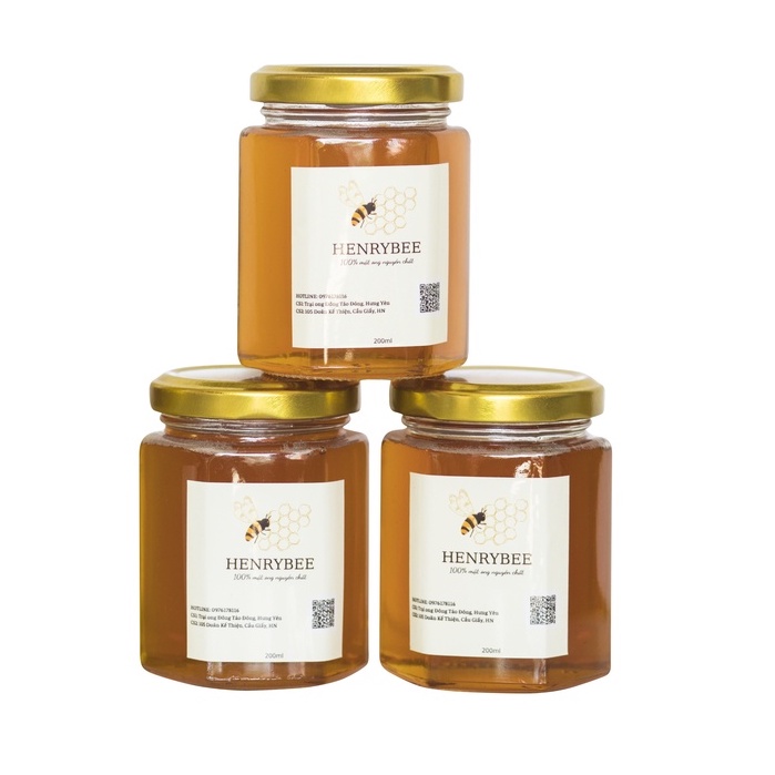 Mật ong rừng nguyên chất tự nhiên hoa nhãn loại đặc biệt hũ dùng thử 200ml Herybee