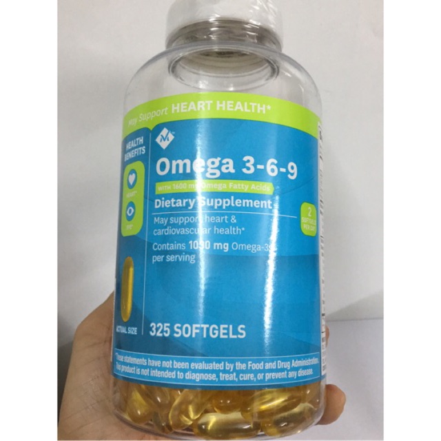 Omega 369, viên uống Omega 3-6-9 Heart Health 325 viên của Mỹ