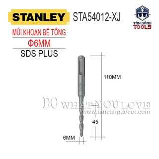 Mũi khoan bê tông gài sds 6 mm x110 mm stanley sta54012-xj