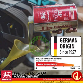 Dầu nhớt Wolver Racing 10W40 API SL Đức German Lubricant