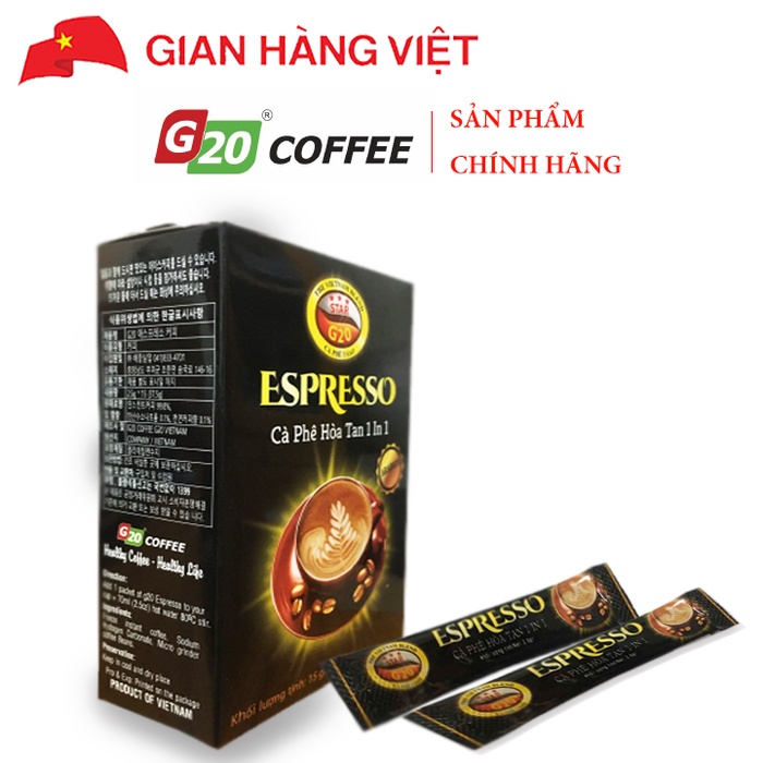 Cà Phê Hòa Tan Espresso - G20 COFFEE (Hộp 15 gói)