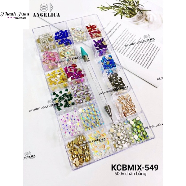 Khay Đá Nail Chân Bằng Angelica tặng kèm bút chấm đá 2 đầu- Phụ kiện đồ nail