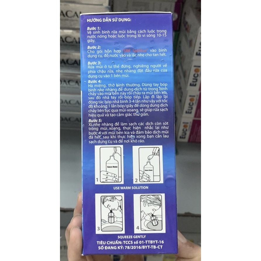 Bình rửa mũi SRK SALTMAX ( gồm 1 bình và 10 gói muối)