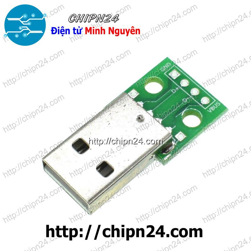 [1 CÁI] Đế chuyển Adapter USB A ĐỰC to DIP (PCB chuyển, Mạch chuyển)