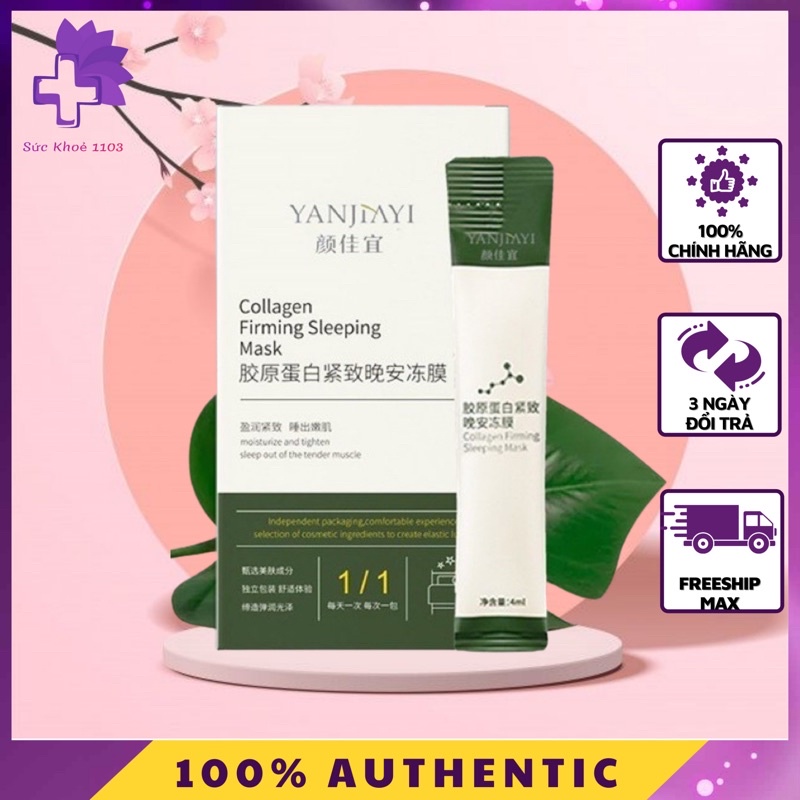 Mặt nạ ngủ thạch Collagen YANJIAYI giúp nâng cơ mặt bổ sung collagen Camevia