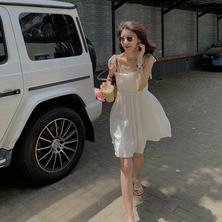 Váy 2 dây chun ngực buộc dây ulzzang hot hit Mophus