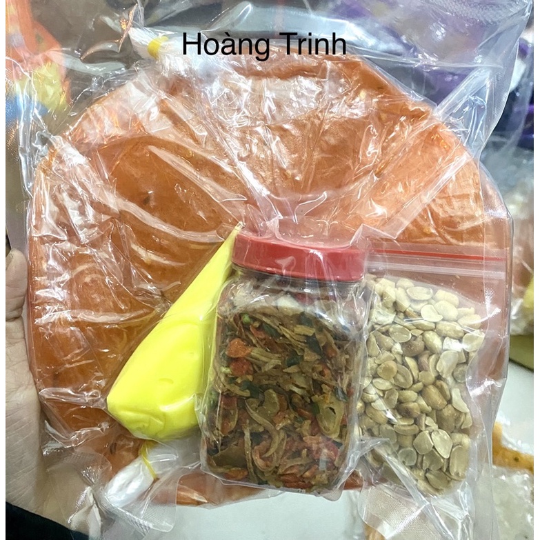 Set 500g Bánh Tráng Dẻo Ớt Phơi Sương 100g Hành Phi Kèm Đậu Phộng &amp; Bơ Vàng