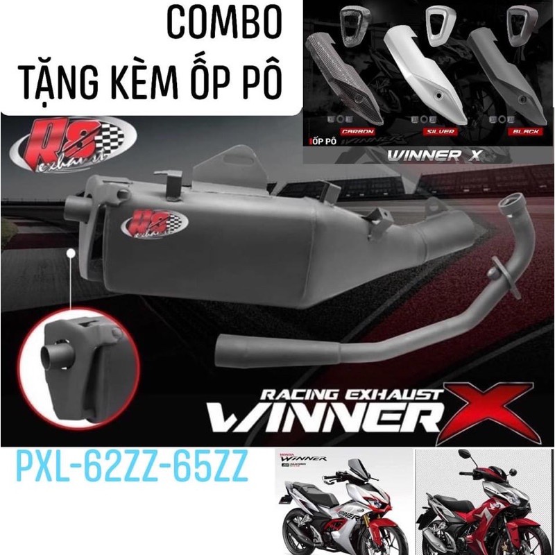 BÔ TĂNG giả zin PÔ R8 WINNER X 150( tặng ốp pô nhựa)