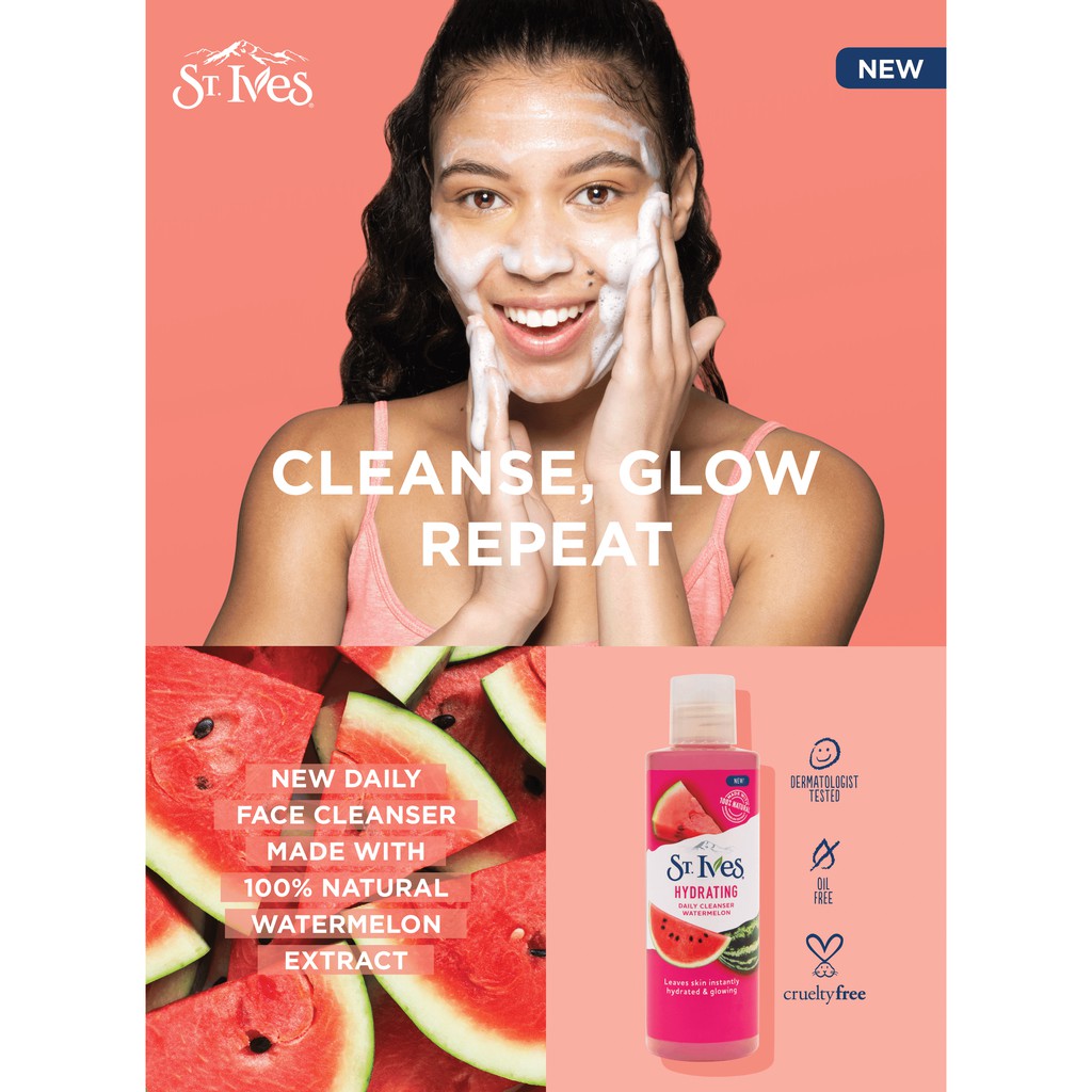 Sữa rửa mặt St.Ives dưa hấu dưỡng ẩm 200ml | BigBuy360 - bigbuy360.vn