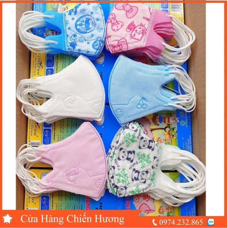 Hộp 10 cái khẩu trang em bé, trẻ em 5D Mask Kids (hàng Nam Anh Famapro )