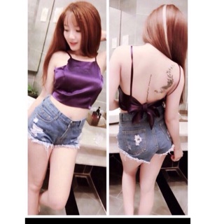 Áo phi lụa cột nơ eo hàng shop xả
