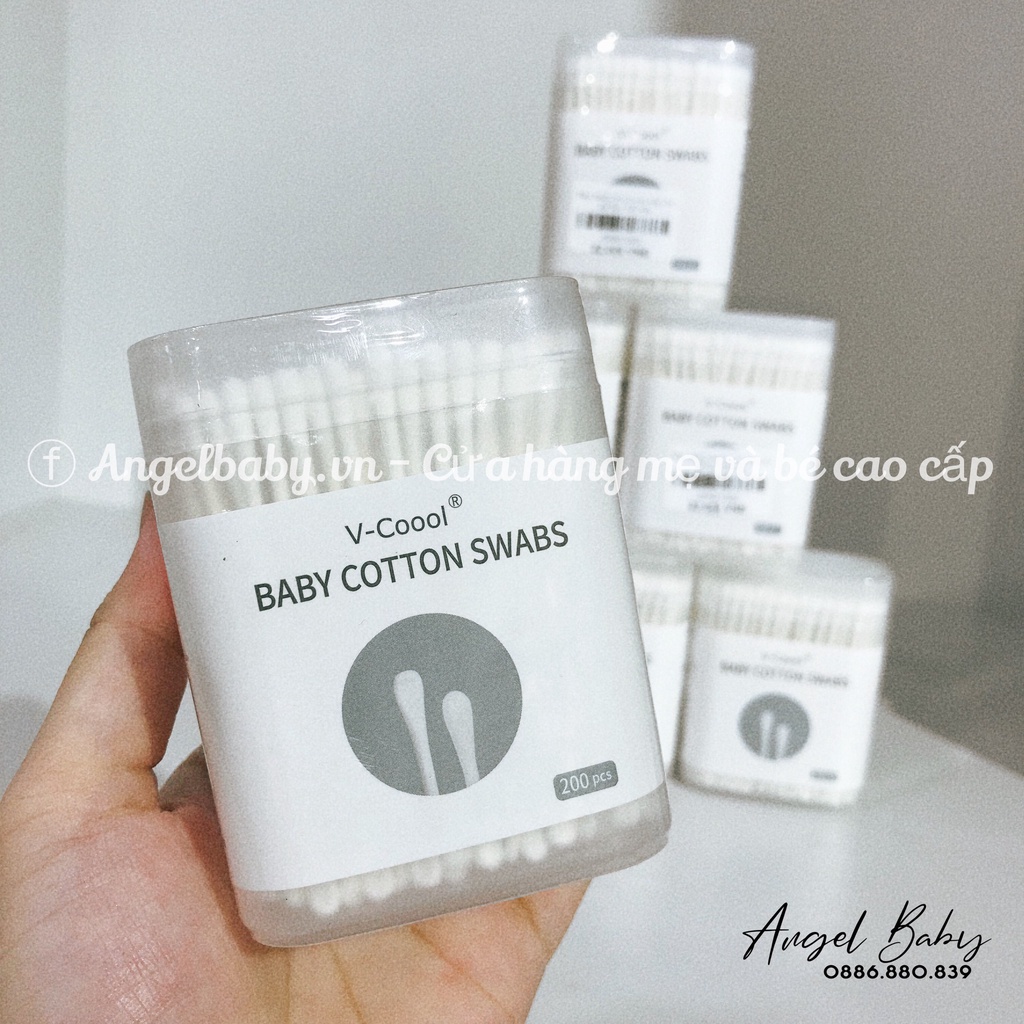 Tăm bông Vcool / Misuta cao cấp cho bé hộp 200-400 cây