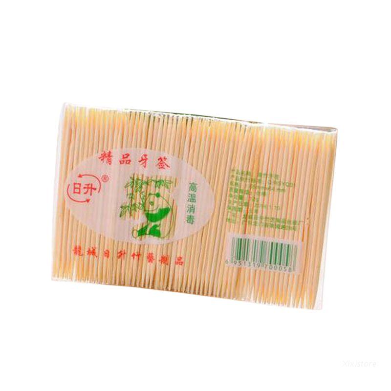 [Hàng mới về] Set 100 tăm xỉa răng hai mặt bằng gỗ tre sử dụng một lần