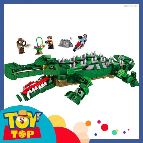 Đồ chơi lắp ráp Dinosaur world thời kì khủng long : Xếp hình cá sấu chúa cổ đại lắp ghép SY1506