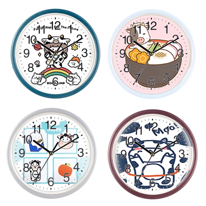 Đồng hồ treo tường bò sữa DHTI32 đồng hồ pooh cute dễ thương 13 đến15cm