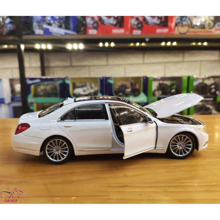 Xe Mô Hình - Mô hình xe Sắt Mercedes-Benz S500 Welly FX tỉ lệ 1:24 màu trắng