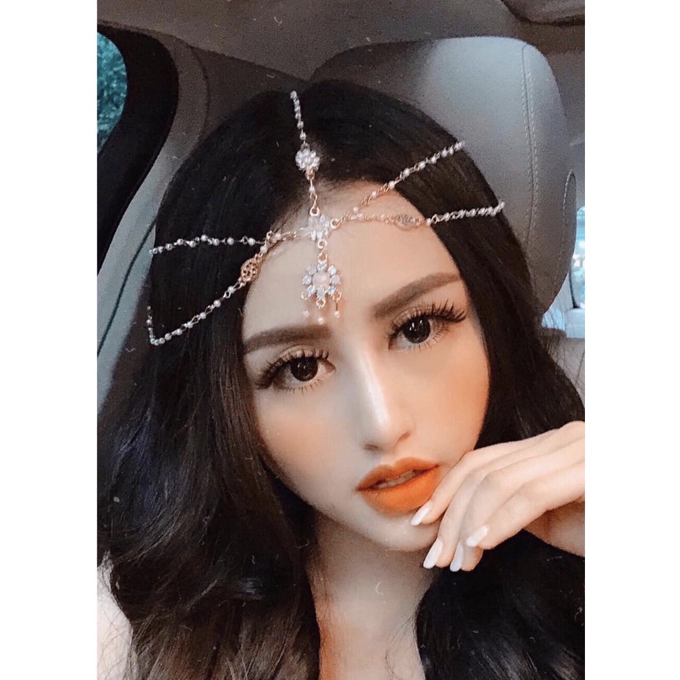 Vòng đội đầu headchain hột đá phong cách boho