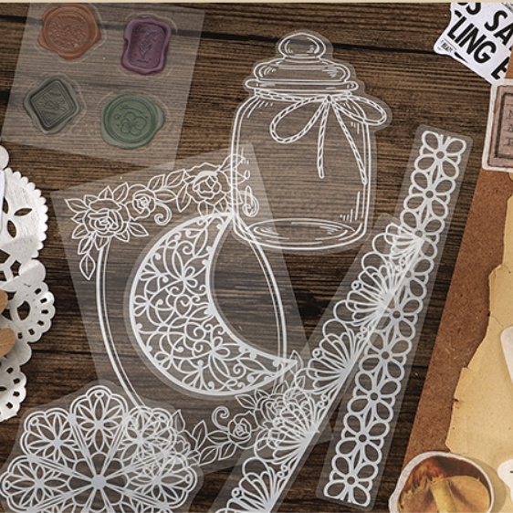 Bộ 130 món sticker giấy nền giấy note làm vintage journal