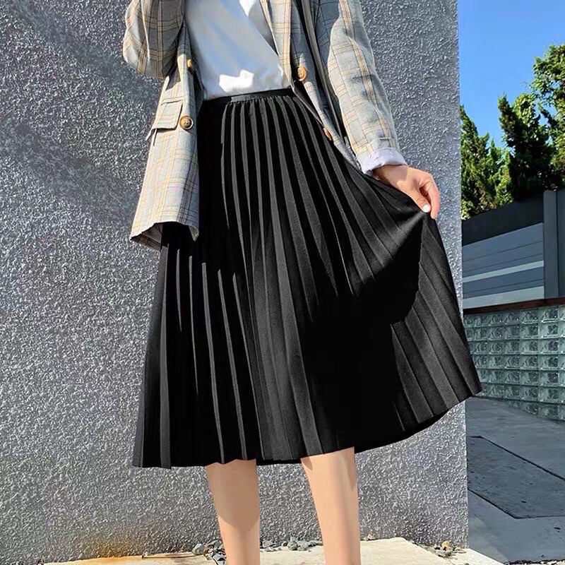 (HÀNG CÓ SẴN) BIG SIZE THIẾT KẾ 60-100KG]chân váy bigsize dập ly 60-100kg dài 75cm | BigBuy360 - bigbuy360.vn