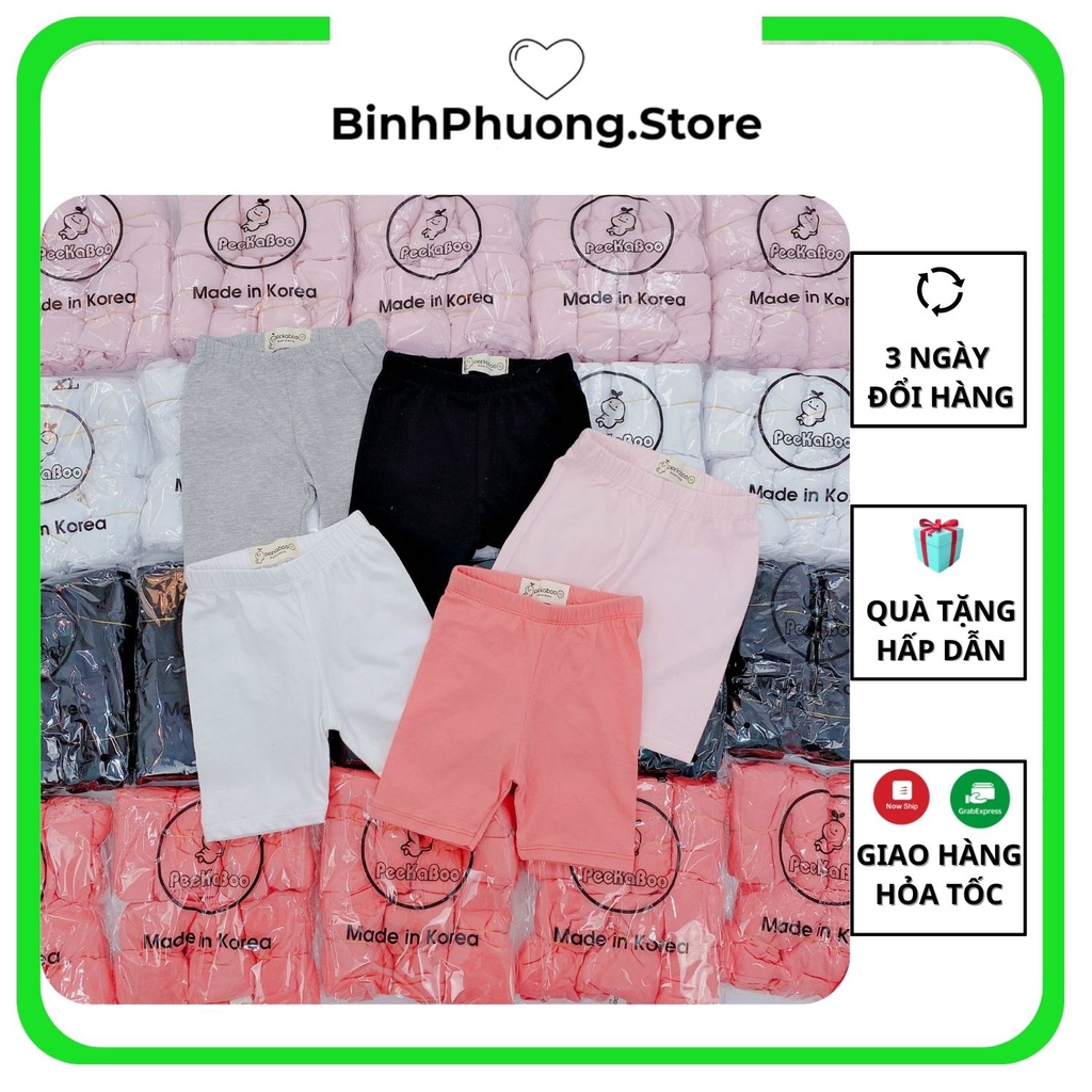 Quần legging đùi bé gái, quần thun ôm legging cho bé gái 1 2 3 4 5 tuổi pekaboo minky mom Binhphuong.store M23