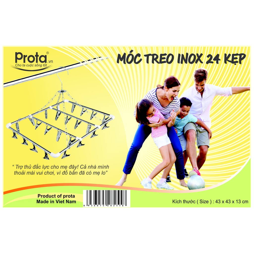 Móc treo inox loại 24 kẹp Prota