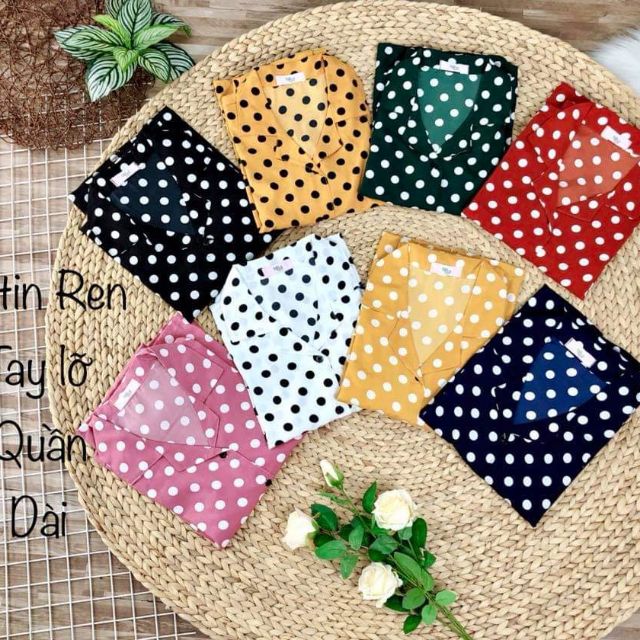 PYZAMA SATIN LỤA TAY LỠ PHỐI REN