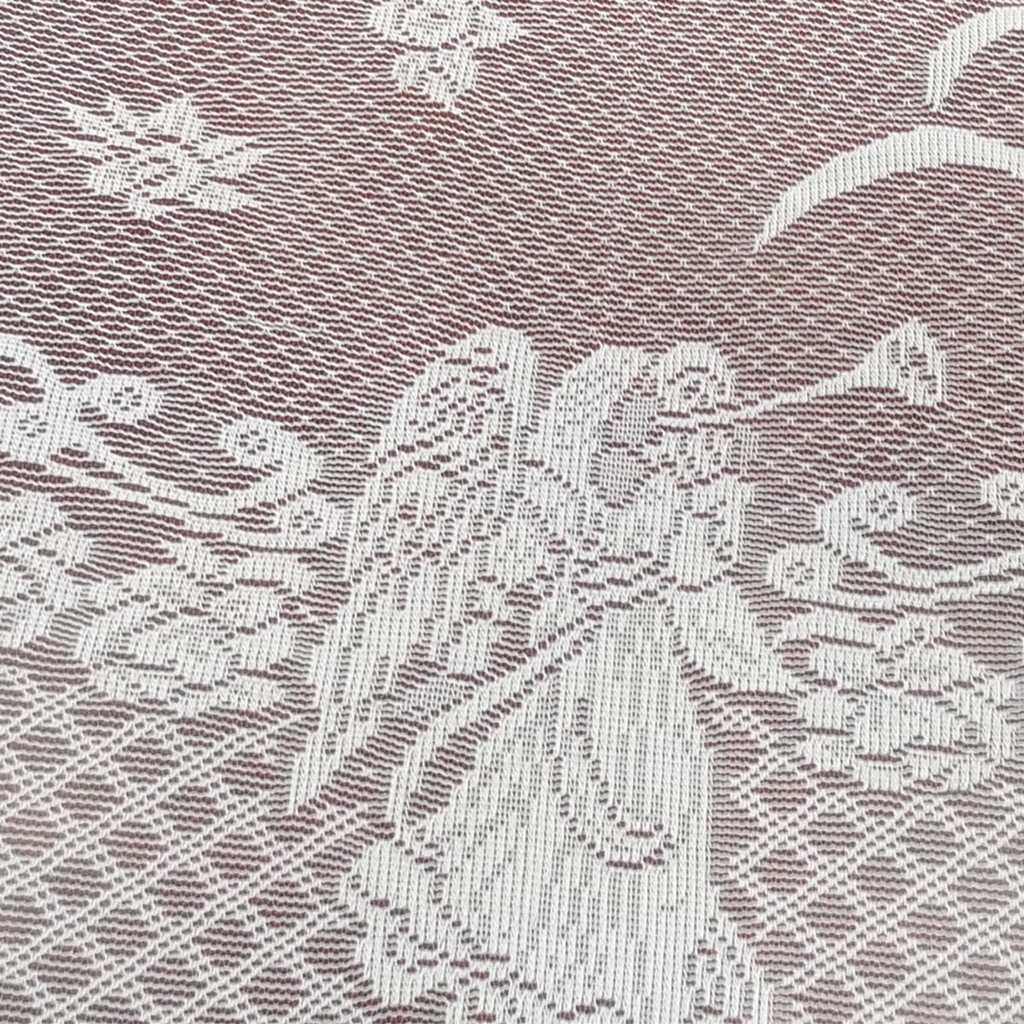 Khăn trải bàn hình tròn phối ren màu trắng phong cách cổ điển dùng để trang trí giáng sinh năm mới