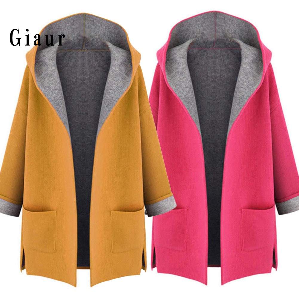 Áo khoác Cardigan tay dài có nón thời trang thu đông cho phái nữ