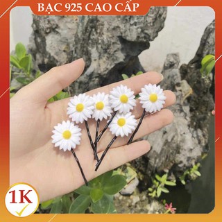 Siêu rẻ chỉ 1k siêu thị trang sức sale kẹp tóc hoa cúc daisy trang sức bạc cao cấp giao hàng nhanh 4h