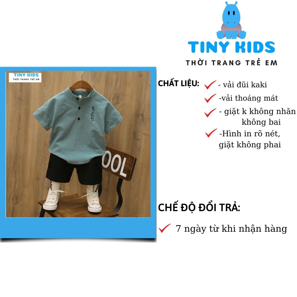 Đồ bé trai TINY KIDS, Quần áo bé trai chất đũi xước, quần áo trẻ em từ 6-27kg