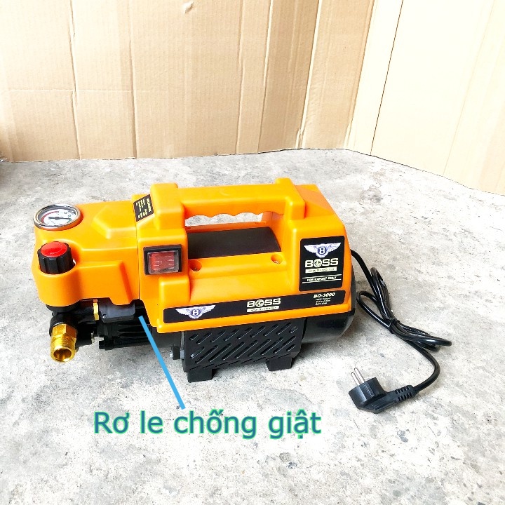 Máy rửa xe mini áp lực cao BOSS 3500W  có CHỈNH ÁP lực cho gia đình 2022 máy xịt rửa vòi dài dây 15M