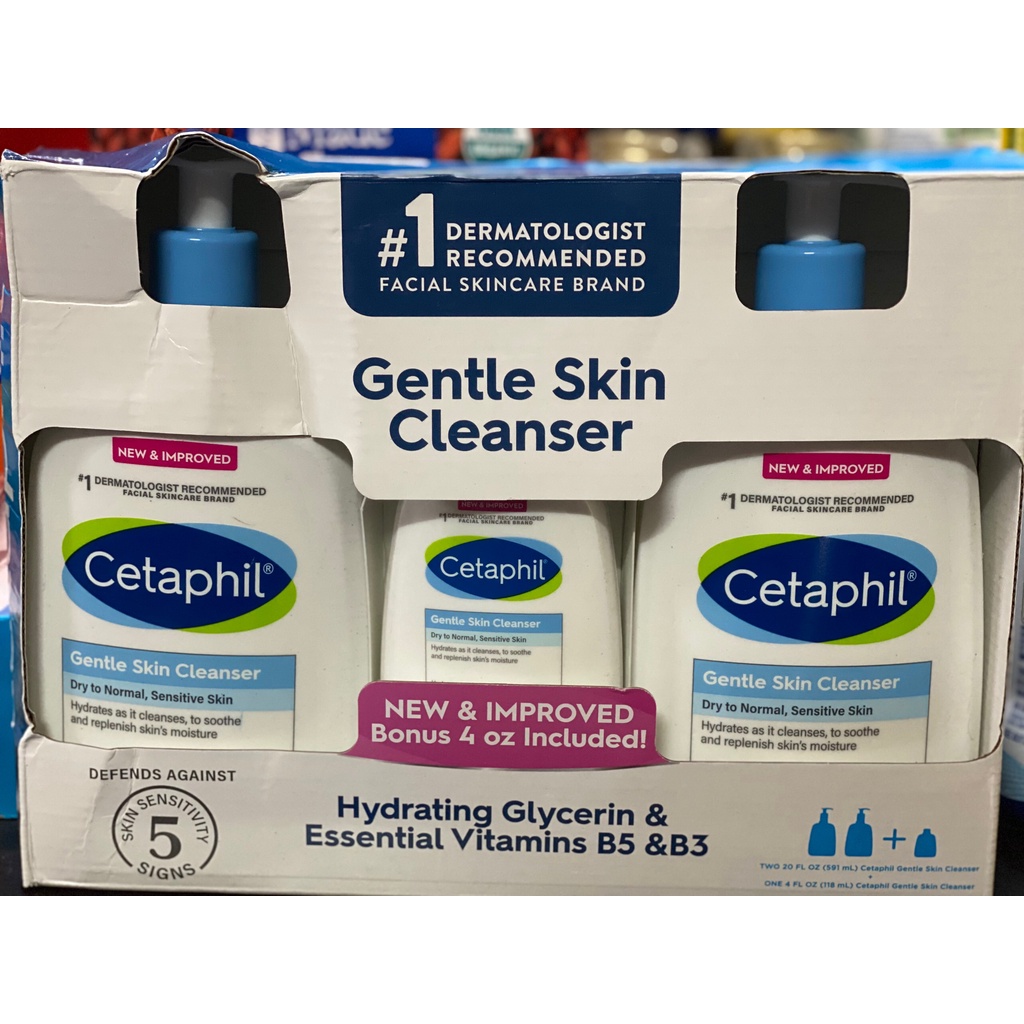 Set Sữa Rửa Mặt Cetaphil Gentle Skin Cleanser 591mlx2 + 118ml - USA