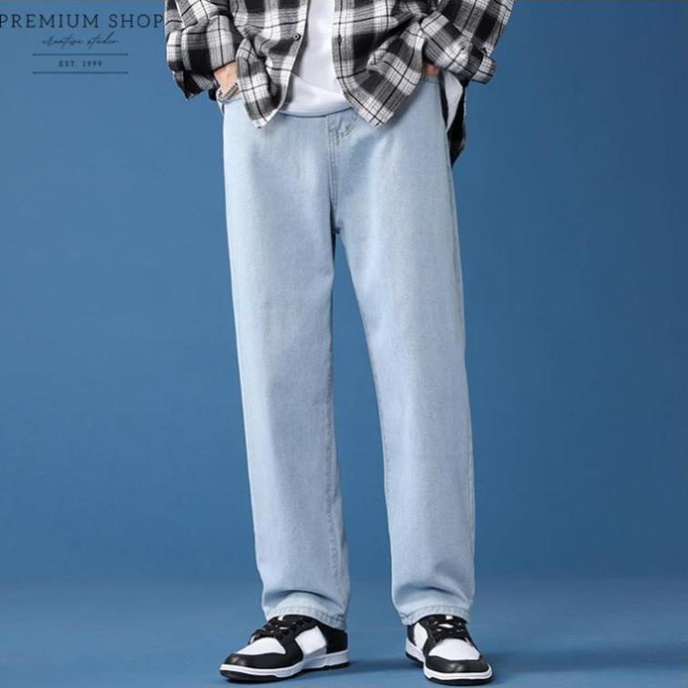 Quần Jean Baggy nam xanh sáng nhạt ống xuông rộng DH-01 style hàn quốc 2021 ! *