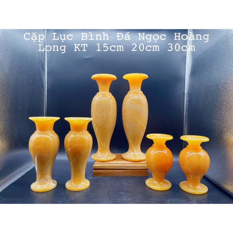 Cặp Lục Bình Đá Ngọc Hoàng Long Phong Thuỷ