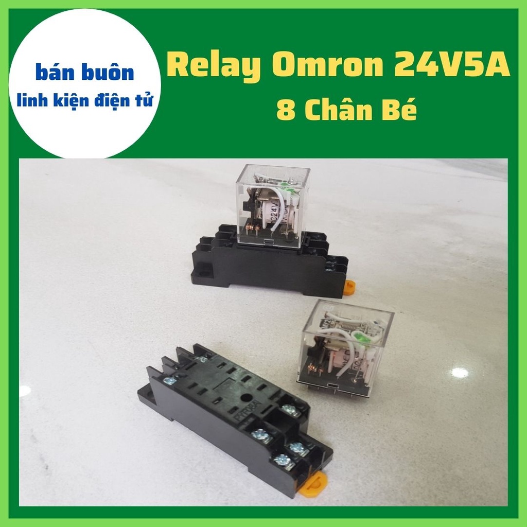 Relay omron 24V 8 chân, Rơ le trung gian, relay 24v 8 chân, (Loại Chân Bé)