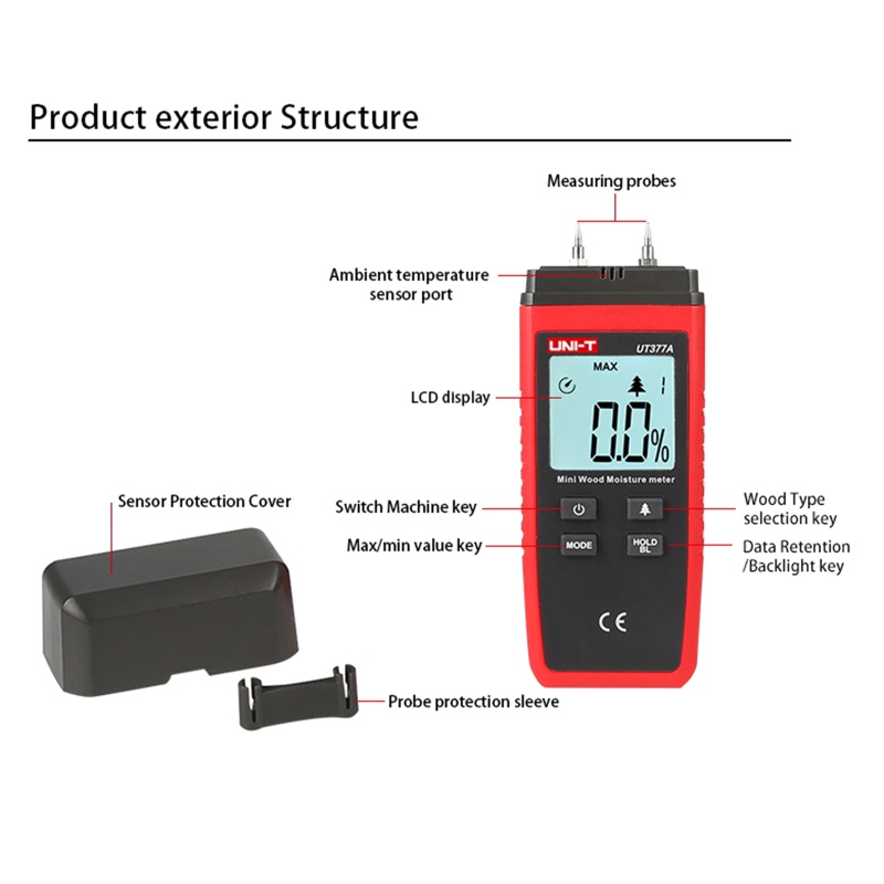 Thiết Bị Đo Độ Ẩm / Rò Rỉ Nước Màn Hình LCD Kỹ Thuật Số