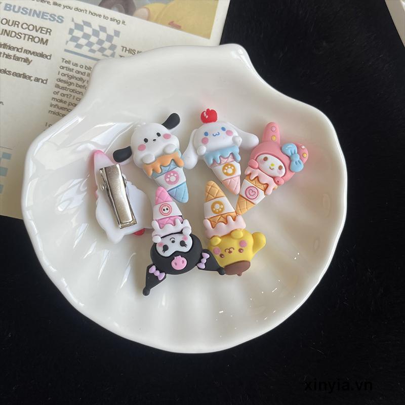 Kẹp Tóc Sanrio Hình Kem Ốc Quế Mini Dễ Thương Cho Bé Gái