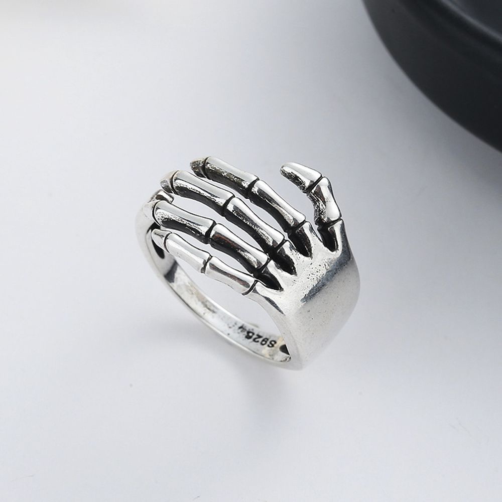 Nhẫn hở họa tiết bàn tay đầu lâu phong cách Hàn Quốc cổ điển thời trang cho nữ
