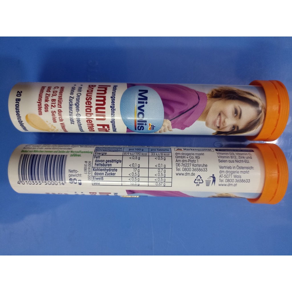 Sủi Mivolis Immun Fit ống 20 viên của Đức