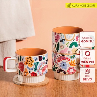 [SẴN - ẢNH THẬT] Cốc mug uống cafe phong cách Bắc Âu Nordic style - Cốc gốm sứ tráng men cao cấp