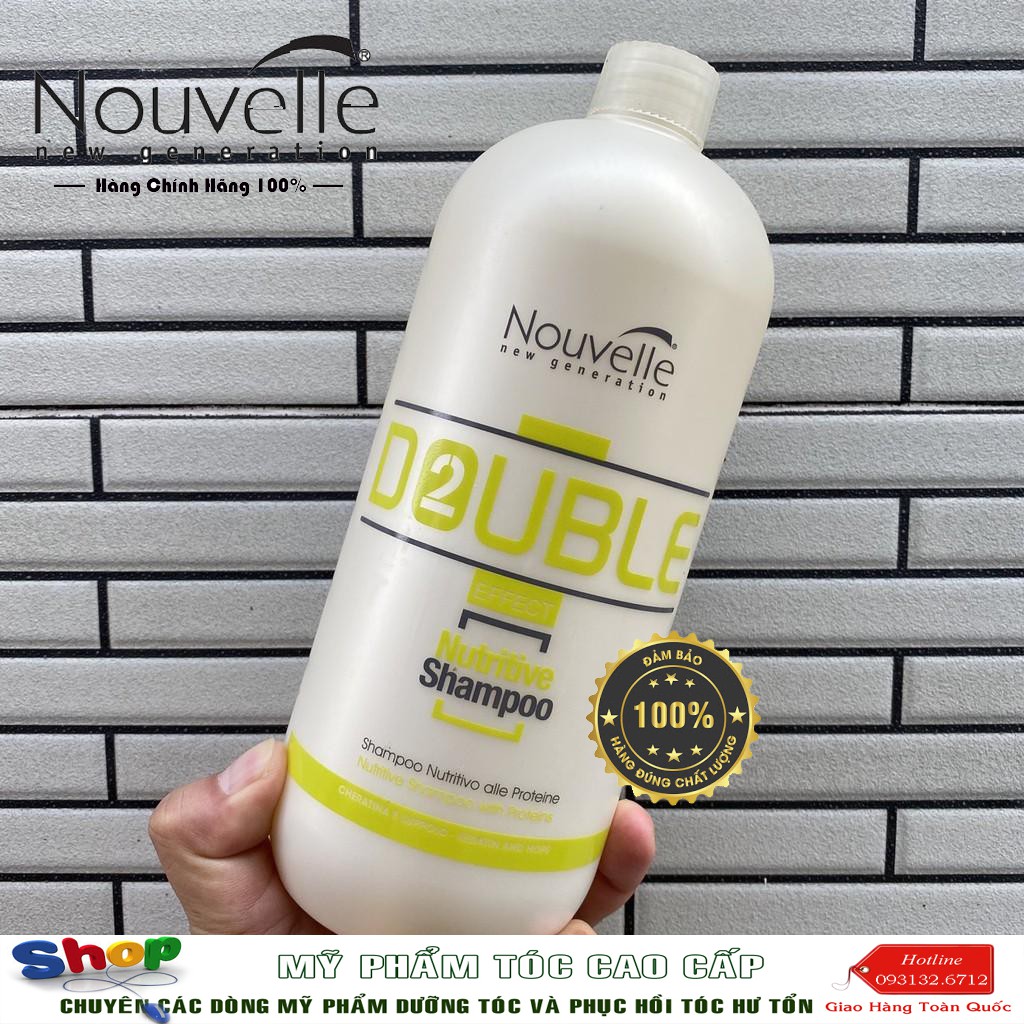 [Nouvelle] Dầu gội Keratin dược thảo dưỡng trị tóc hư Nouvelle New Generation Double Effect Nutritive shampoo 1000ml