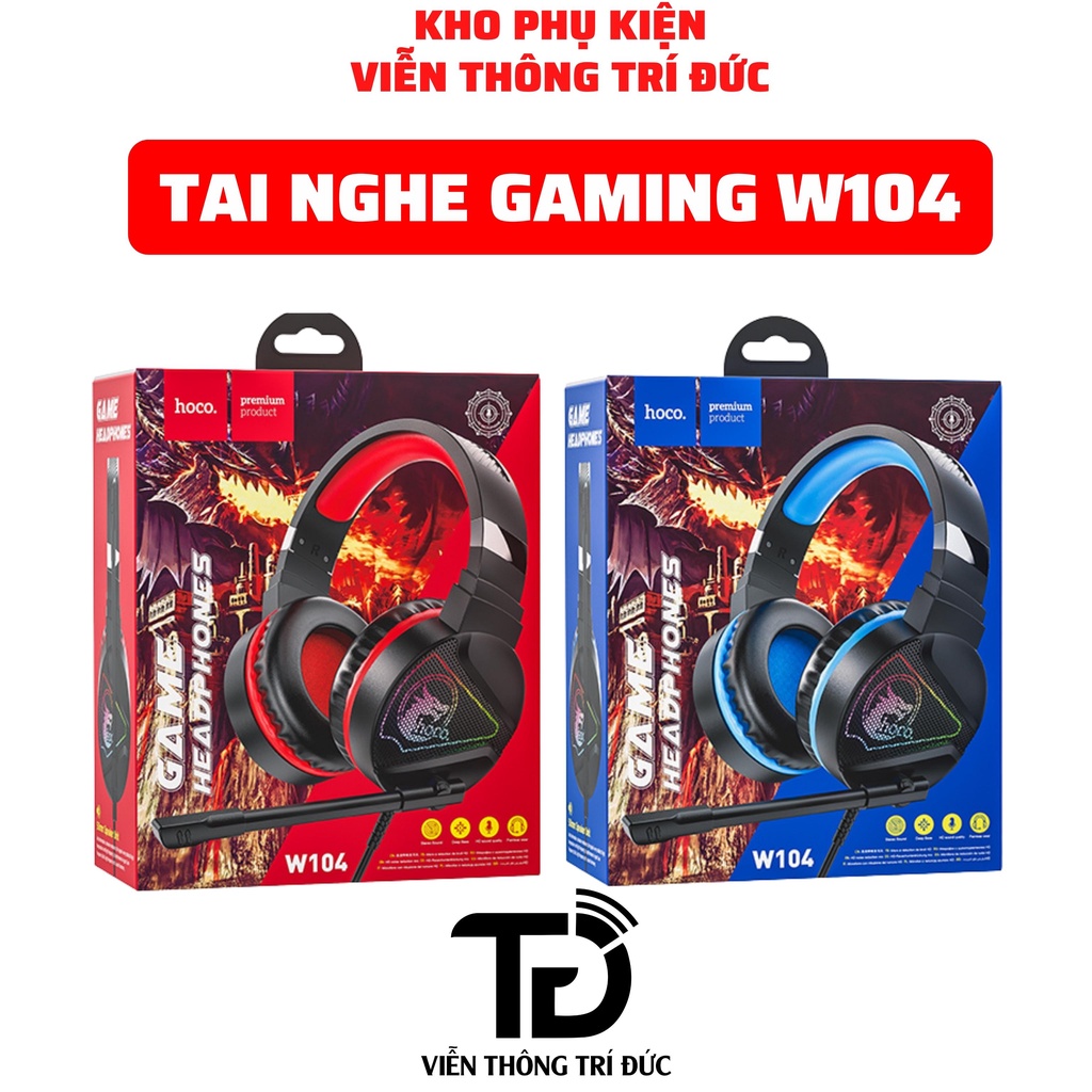 Tai Nghe Chụp Tai Máy Tính HO.CO W103/ W104/ W105/W21 - Đèn LED Đổi Màu, Mic Đàm Thoại,Học Online, Sử Dụng Cho Laptop-PC
