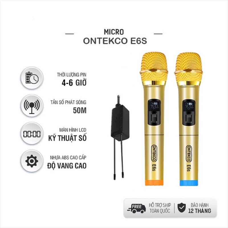 Mic không dây đa năng dành cho loa kéo âm ly vang micxer sound cac mã e6s