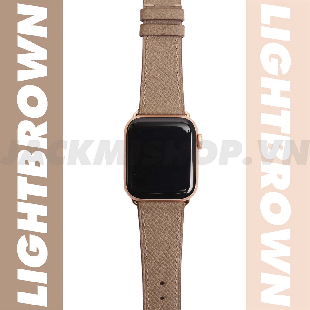 [BẢO HÀNH 1 NĂM] Dây Da EPSOM Nâu Tây Khoá Patek cho Apple Watch series 7/6/5/4/3/2/1