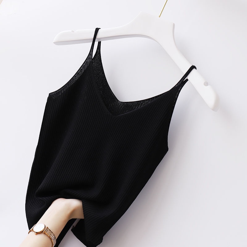  Áo Tank Top Dệt Kim Không Tay Hở Lưng Gợi Cảm Cho Nữ