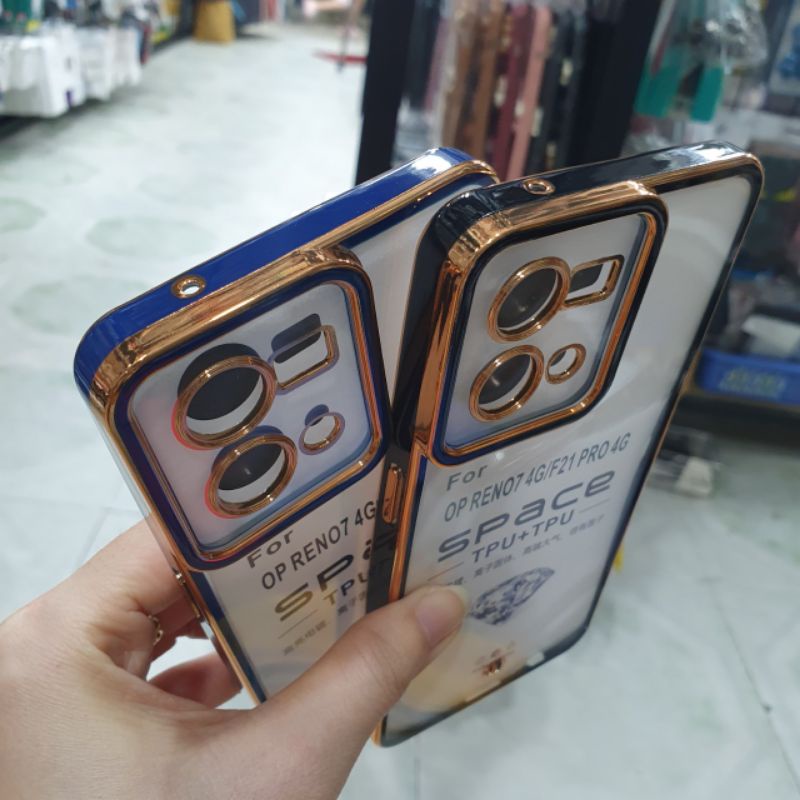 Ốp lưng Oppo Reno 7 4G dẻo viền xi màu lưng trong có bảo vệ camera