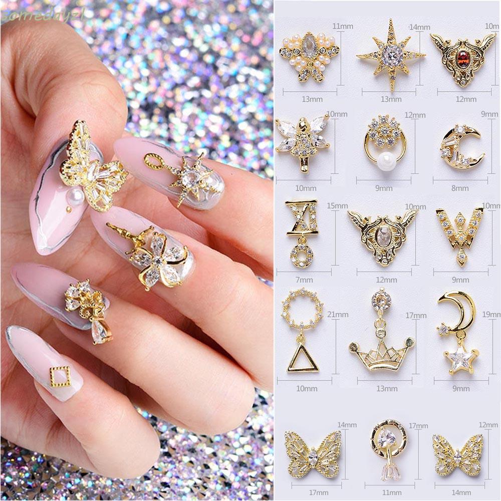 Phụ Kiện Trang Trí Móng Tay Nghệ Thuật 3d Hình Trăng Sao Lấp Lánh