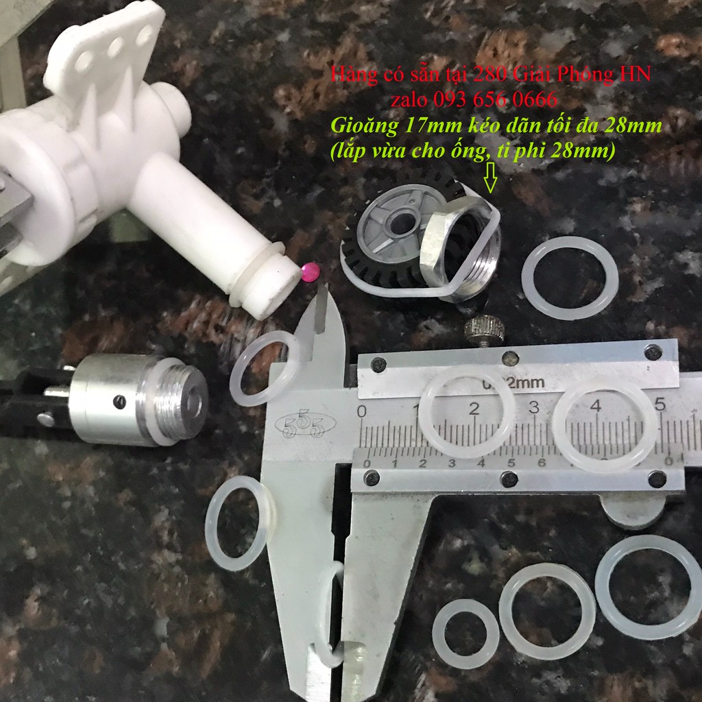 Roăng silicon chịu nhiệt các cỡ  thanh bu lông, sen vòi bình ủ trà, vòi cây nước