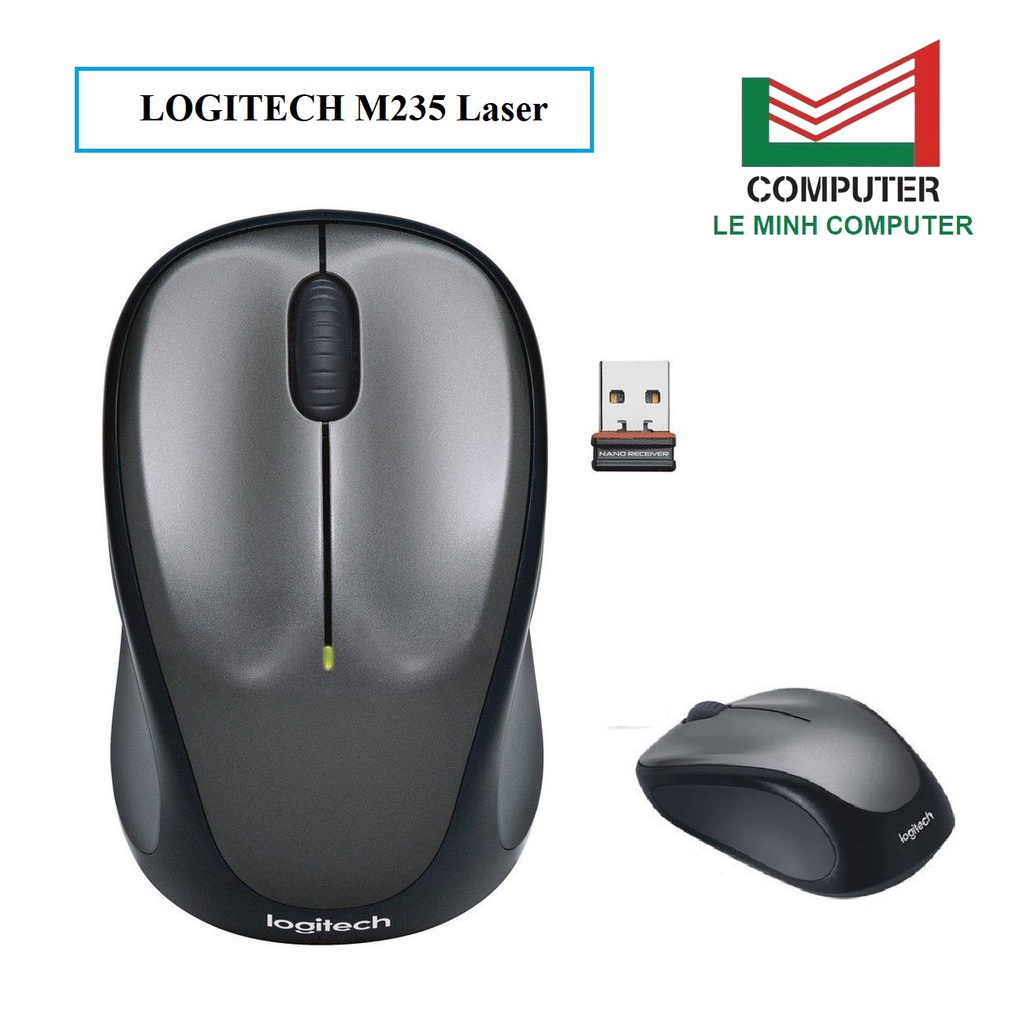 Chuột không dây nhỏ gọn cao cấp LOGITECH M235 Laser