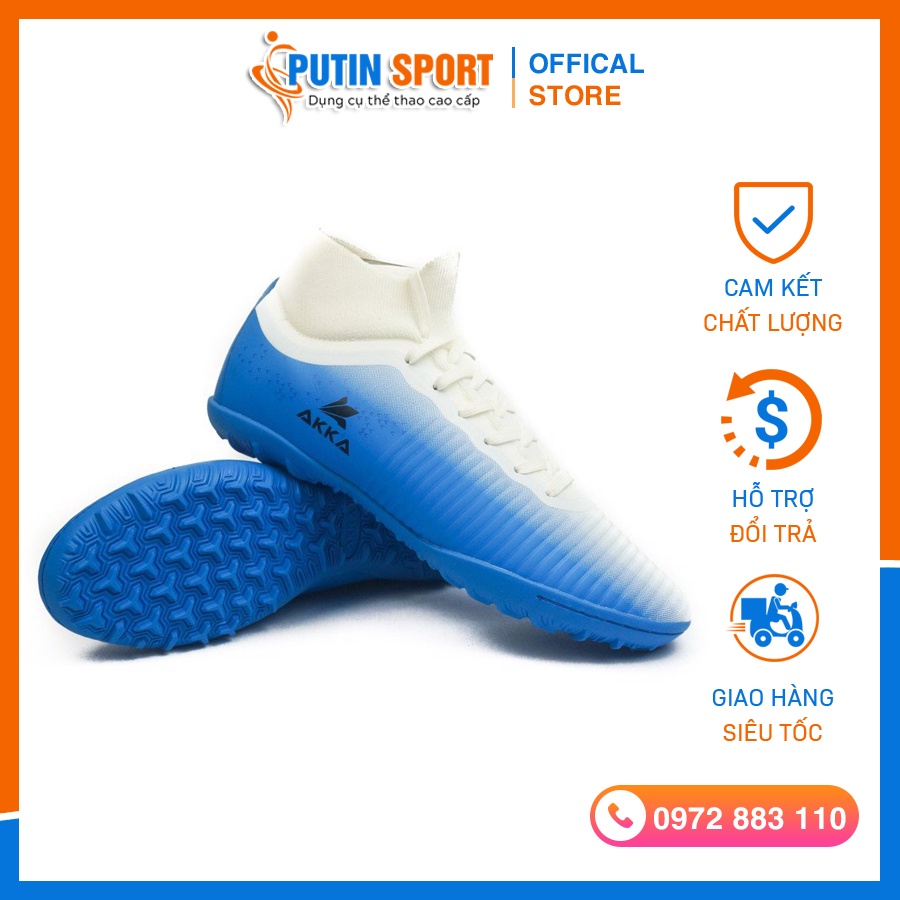Giày Đá Bóng Akka Speed Pro Cổ Thun đế TF Sân Cỏ Nhân Tạo - Form Chân Thon, Da Microfiber Cao Cấp | Putin Shop